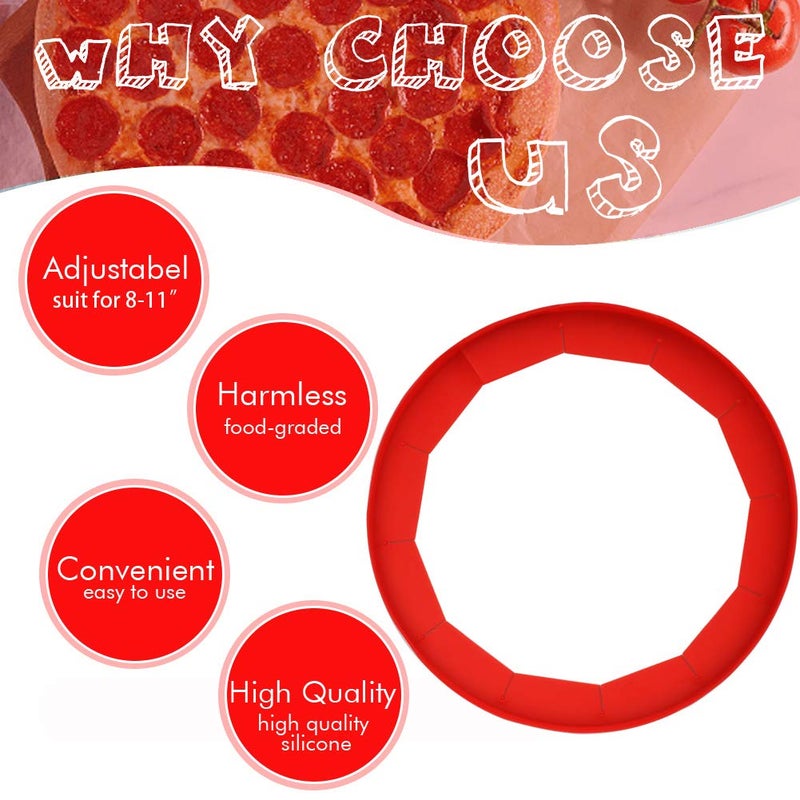 Antenda Adjustable Silicone Pie Crust Shields - Baking Protectors Cover Ring Fits 8-11.4 Inch Pies - Image 4